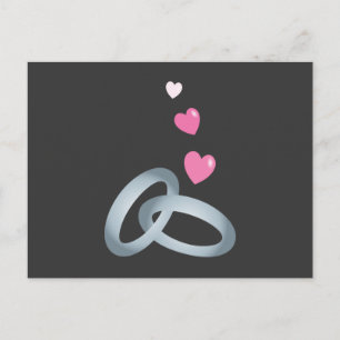 Cartão Postal Casamento de anéis de prata