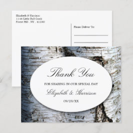 Cartão Postal Casamento De Árvore De Birch Russo - Obrigado