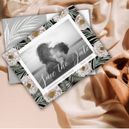Cartão Postal Casamento de Boho Photo Tropical Floral Salve a Da