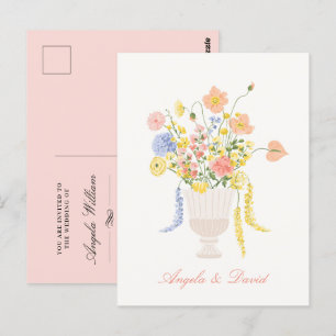 Cartão Postal Casamento de buquê de flores