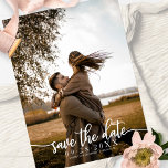 Cartão Postal Casamento De Caligrafia Elegante Salva A Foto Da D<br><div class="desc">O Casamento Da Caligrafia Elegante Salva O Cartão-Postal Da Fotografia De Data</div>