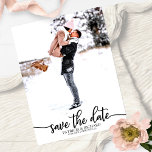 Cartão Postal Casamento De Caligrafia Elegante Salva A Foto Da D<br><div class="desc">O Casamento Da Caligrafia Elegante Salva O Cartão-Postal Da Fotografia De Data</div>