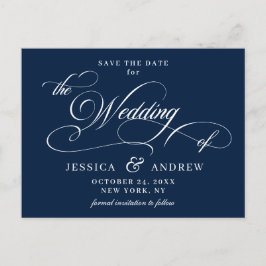 Cartão Postal Casamento de Caligrafia Elegante Salva o Cartão-Po