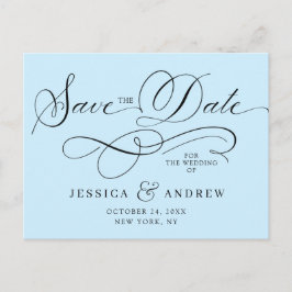 Cartão Postal Casamento de Caligrafia Elegante Salva o Cartão-Po