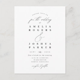 Cartão Postal Casamento de Caligrafia Moderna Minimalista