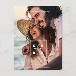 Cartão Postal Casamento de Casal Romântico de tendências minim