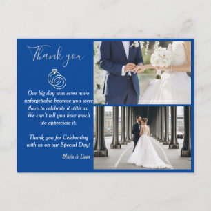 Cartão Postal Casamento de Casamento de Casamento Azul e Prata O