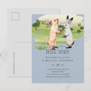 Cartão Postal Casamento de Coelhos Casal Jardim Rural