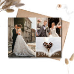 Cartão Postal Casamento de Colagem de Fotos Elegante Obrigado<br><div class="desc">Belo cartões de agradecimentos de casamento com três das suas fotos favoritas do dia do casamento. Uma maneira amigável de dizer obrigado e compartilhar a felicidade do seu grande dia com seus amigos e família. Se precisar de ajuda para tirar as fotos para ajustado deste cartão, sinta-se à vontade para...</div>