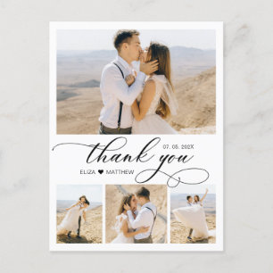 Cartão Postal Casamento de Colagem de Orçamento Obrigado Escreve