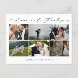 Cartão Postal Casamento De Colagem Fotográfica De Obrigados E Am
