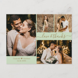Cartão Postal Casamento de Colagem Fotográfica do Elegante Scrip