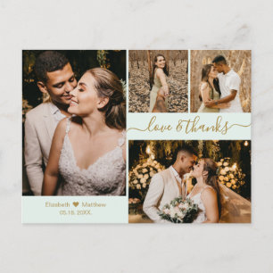 Cartão Postal Casamento de Colagem Fotográfica do Elegante Scrip