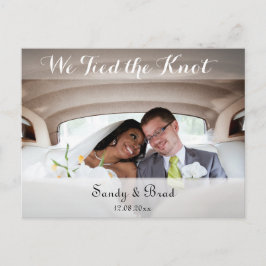 Cartão Postal Casamento de Data de Alteração Personalizada de Fo