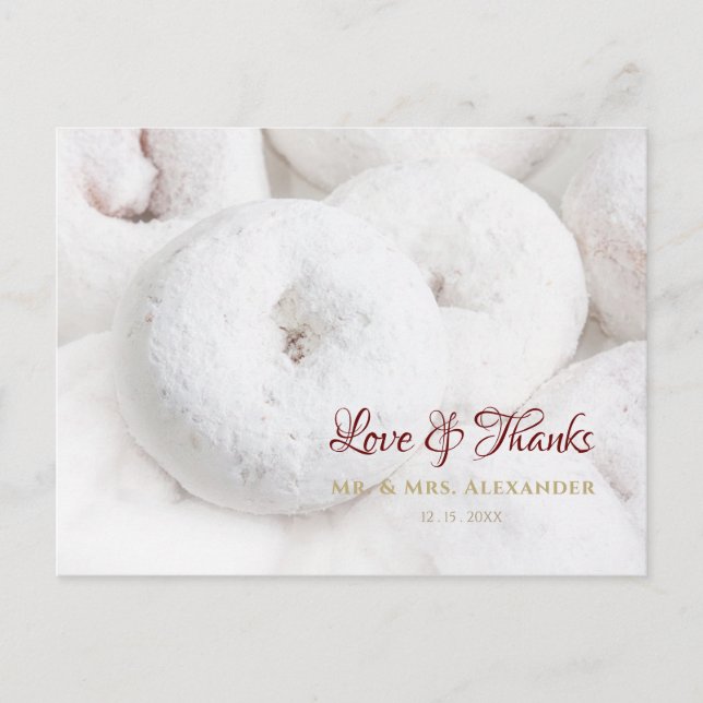 Cartão Postal Casamento de Donut com Açúcar em Pó (Frente)