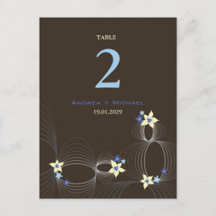 Cartão Postal Casamento de Flor Tropical Azul Ikebana Frangipani
