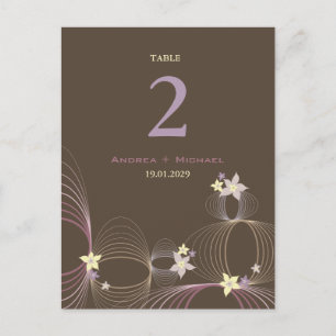 Cartão Postal Casamento de Flores Tropicais Roxas Ikebana Frangi