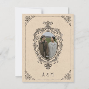 Cartão Postal Casamento de foto antiga gótica antiga