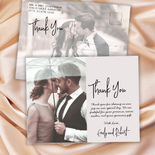 Cartão Postal Casamento de Foto com Creme de Caligrafia Orçament