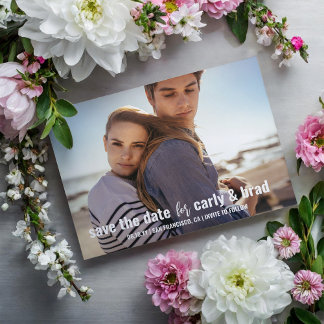 Cartão Postal Casamento de Foto de Break de Verão Salve a Data