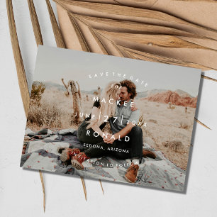 Cartão Postal Casamento de Foto de Orçamento Salvar a Data