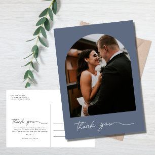 Cartão Postal Casamento de Foto em Arch Moderno Obrigado