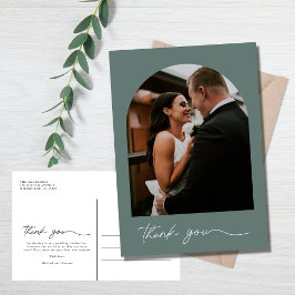 Cartão Postal Casamento de Foto em Arch Moderno Obrigado