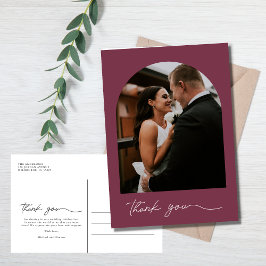 Cartão Postal Casamento de Foto em Arch Moderno Obrigado
