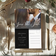 Casamento de Foto Preto e Branco Mínimo Salvar a D
