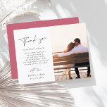 Cartão Postal Casamento de Foto Simples Magenta - Rosa - Obrigad<br><div class="desc">Casamento Fotográfico Simples Magenta Rosa - Obrigado Cartões - Elegância Moderna com Tipografia Personalizada. Capture a essência de sua história de amor com nosso elegante casamento... cartas de agradecimento com um design minimalista com um charmoso e empoeirado rosa magenta. Adicione um toque pessoal à sua celebração incorporando sua foto favorita...</div>