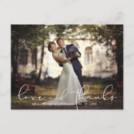 Cartão Postal Casamento de Fotografias com Script de Obrigados e