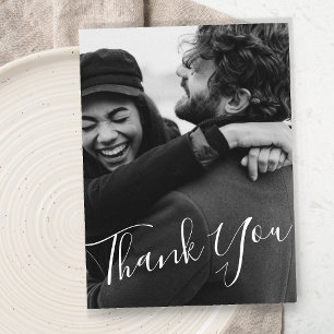 Cartão Postal Casamento de Fotografias Personalizadas de Script 