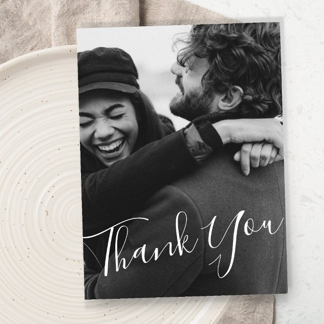 Cartão Postal Casamento de Fotografias Personalizadas de Script  (Criador carregado)