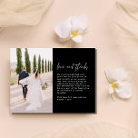 Cartão Postal Casamento de Fotos de Obrigados e Amor Obrigado<br><div class="desc">Expresse sua gratidão com elegância usando nosso Casamento Fotográfico de Amor e Obrigados Obrigado Cartaz—uma canvas espantosa por compartilhar apreciação e memórias. A frente deste cartão-postal apresenta um belo roteiro "Amor e obrigados" ao lado de um espaço personalizável para o seu casamento único, obrigado nota.No lado do sacudir, torne-o ainda...</div>