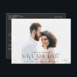 Cartão Postal Casamento de fotos de tipografia elegante salvar d<br><div class="desc">Cartaz do anúncio de fotos do cheio da paisagem de casamento da Elegante.</div>