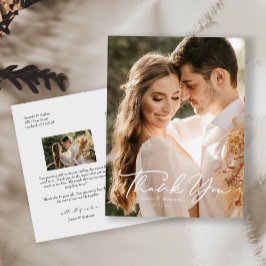 Cartão Postal Casamento de Fotos Simples Moderno Minimalista Obr