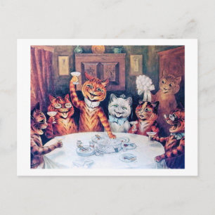 Cartão Postal Casamento de Gato, Casamento, Noiva, Louis Wain