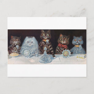 Cartão Postal Casamento de Gatos, Casamento, Noiva, Louis Wain