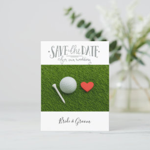 Cartão Postal Casamento de golfe Salve a data