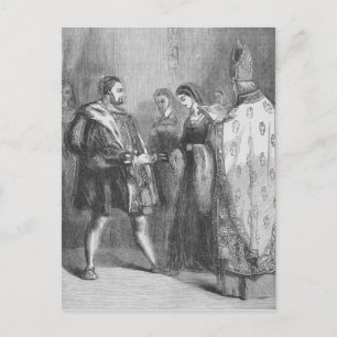 Cartão Postal Casamento de Henrique VIII e Catherine Parr