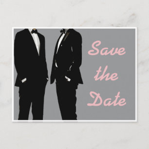 Cartão Postal Casamento de Homens Gays Modernos e Elegantes Salv