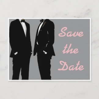 Cartão Postal Casamento de Homens Gays Modernos e Elegantes Salv