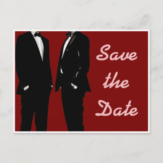 Cartão Postal Casamento de Homens Gays Modernos Elegantes Salve