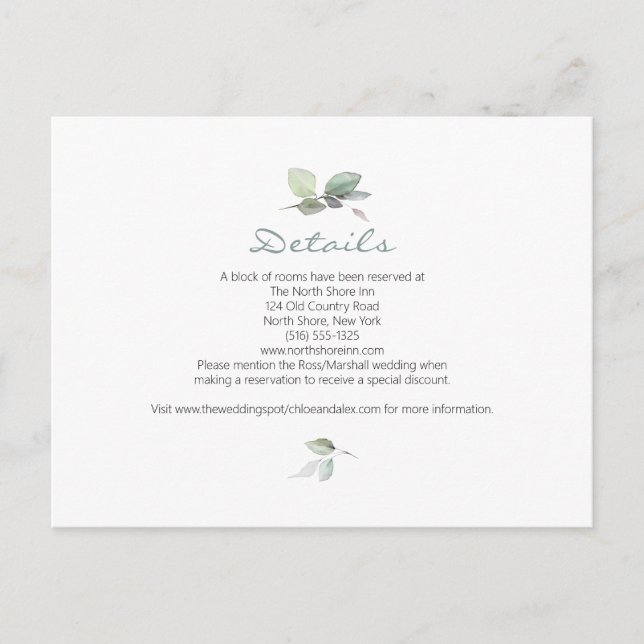 Cartão Postal Casamento de Jardim de Aquarela (Frente)