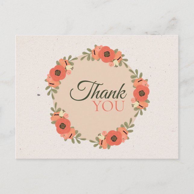 Cartão Postal Casamento de Jardim Floral (Frente)