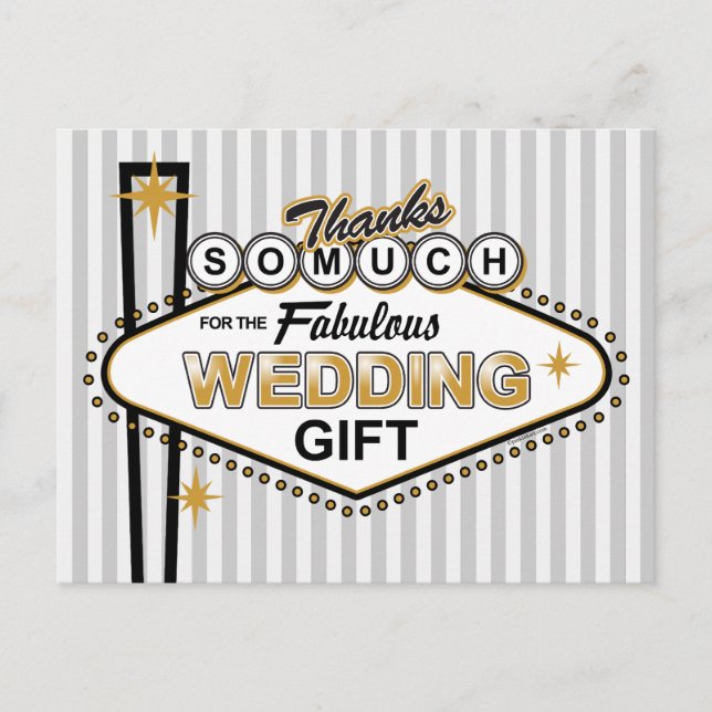 Cartão Postal Casamento de Las Vegas Obrigado Cartão-postal (Frente)