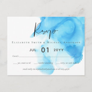 Cartão Postal Casamento de Lavagem de Aqua Azul Aqua Azul