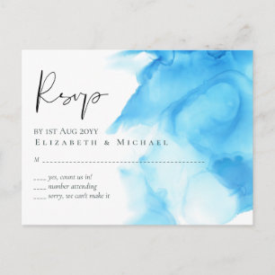 Cartão Postal Casamento de Lavagem de Aqua Azul Aqua Azul