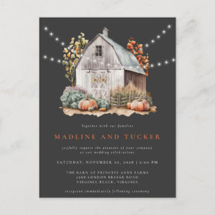 Cartão Postal Casamento de Luzes de Corda de Casca de Queda Russ