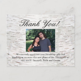 Cartão Postal Casamento de madeira rustica com Latido de árvore 